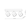 Lampa sufitowa potrójna natynkowa nowoczesna tuba regulowana spot sufitowy biały KENDAL LP-6331/3WS TR/WH Light Prestige